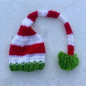 Christmas Elf Newborn Hat Cap Hand Crochet
